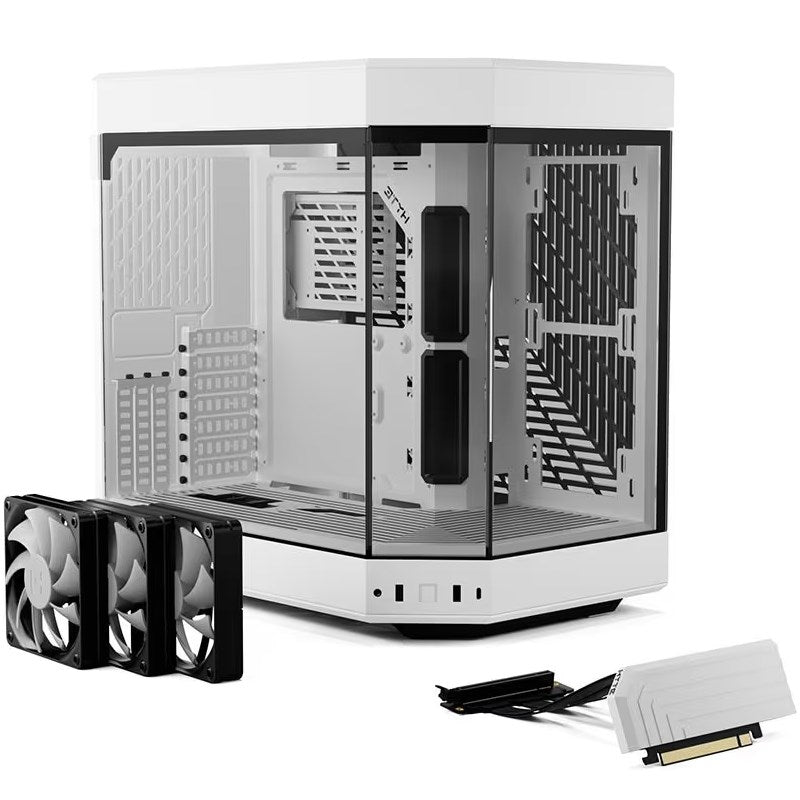 HYTE Y60 Panoramic Tempered Glass E-ATX Mid Tower Gaming Case with 3 Fans - Snow White HYTE Y60 Panoramic Tempered Glass E-ATX Mid Tower Gaming Case with 3 Fans - Snow White